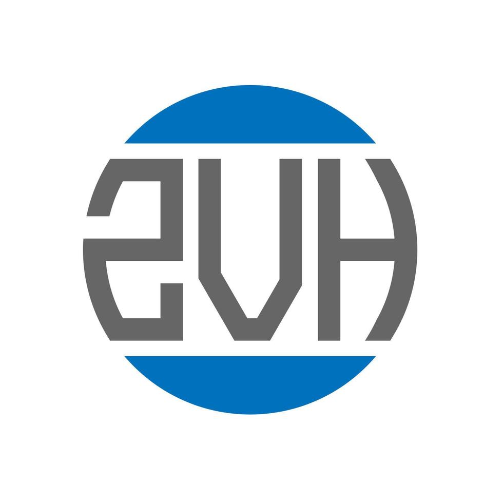 ZVH letter logo design on white background. ZVH creative initials circle logo concept. ZVH letter design. vector
