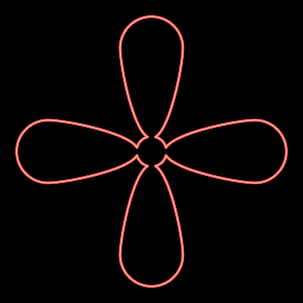 Neon petal cross Cross monogram Religious cross red color vector illustration image flat style