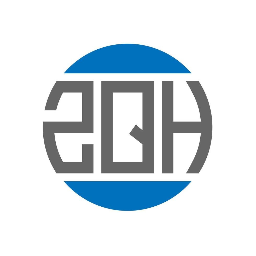 diseño de logotipo de letra zqh sobre fondo blanco. concepto de logotipo de círculo de iniciales creativas zqh. diseño de letras zqh. vector