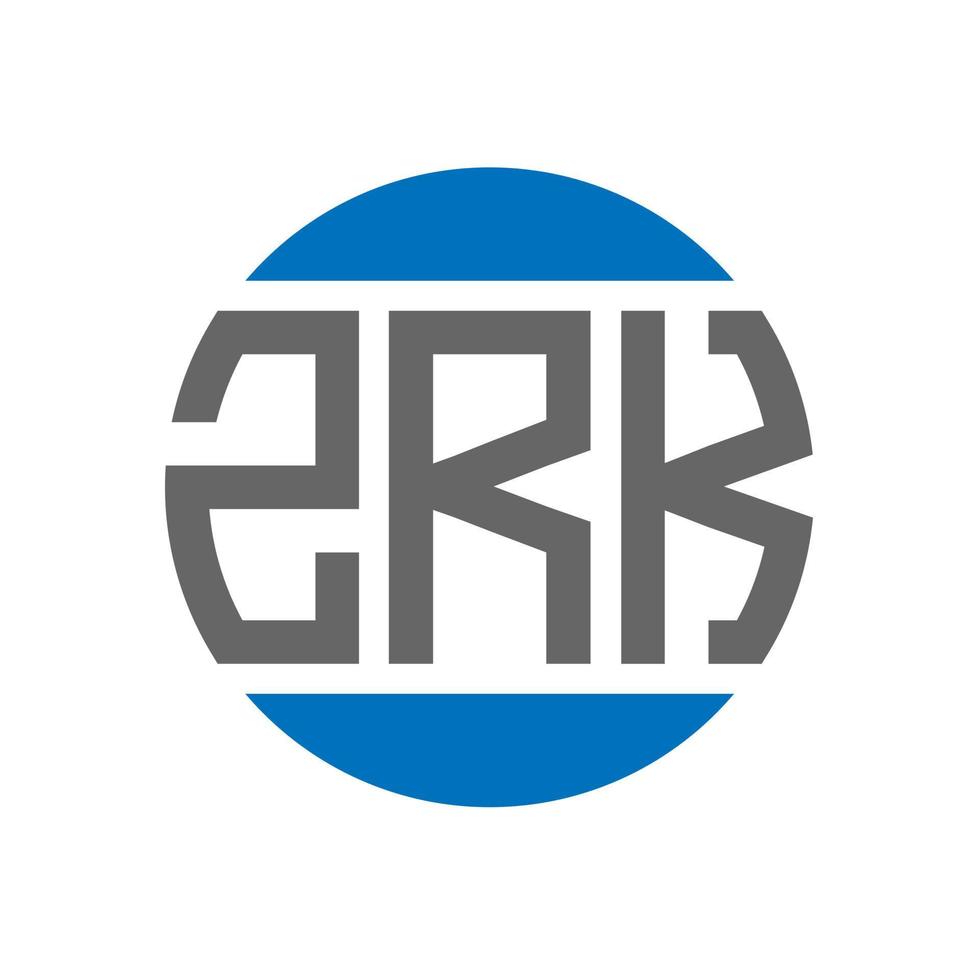 diseño de logotipo de letra zrk sobre fondo blanco. concepto de logotipo de círculo de iniciales creativas de zrk. diseño de letras zrk. vector