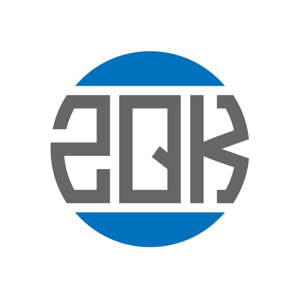 diseño de logotipo de letra zqk sobre fondo blanco. concepto de logotipo de círculo de iniciales creativas zqk. diseño de letras zqk. vector