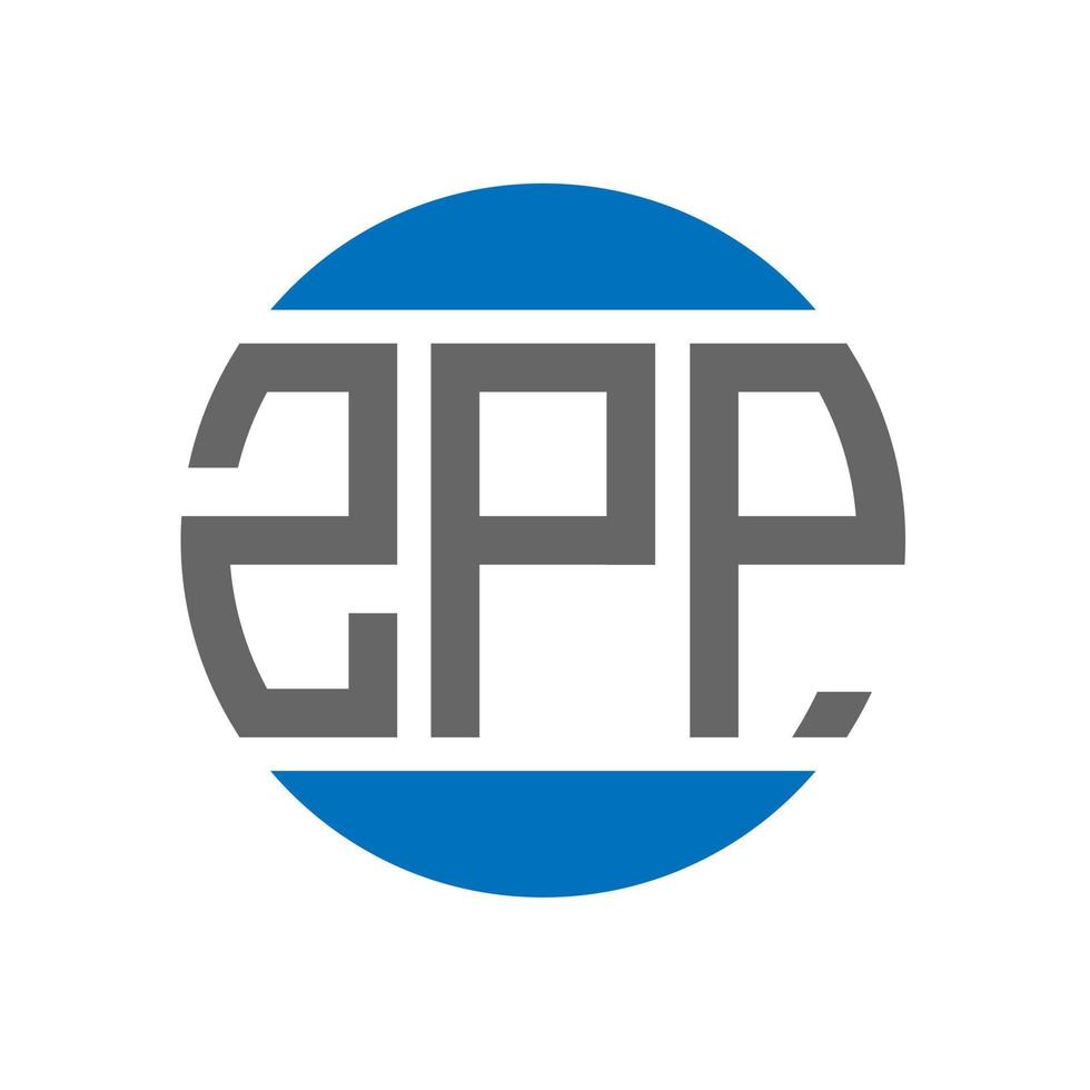 diseño de logotipo de letra zpp sobre fondo blanco. Concepto de logotipo de círculo de iniciales creativas de zpp. diseño de letras zpp. vector