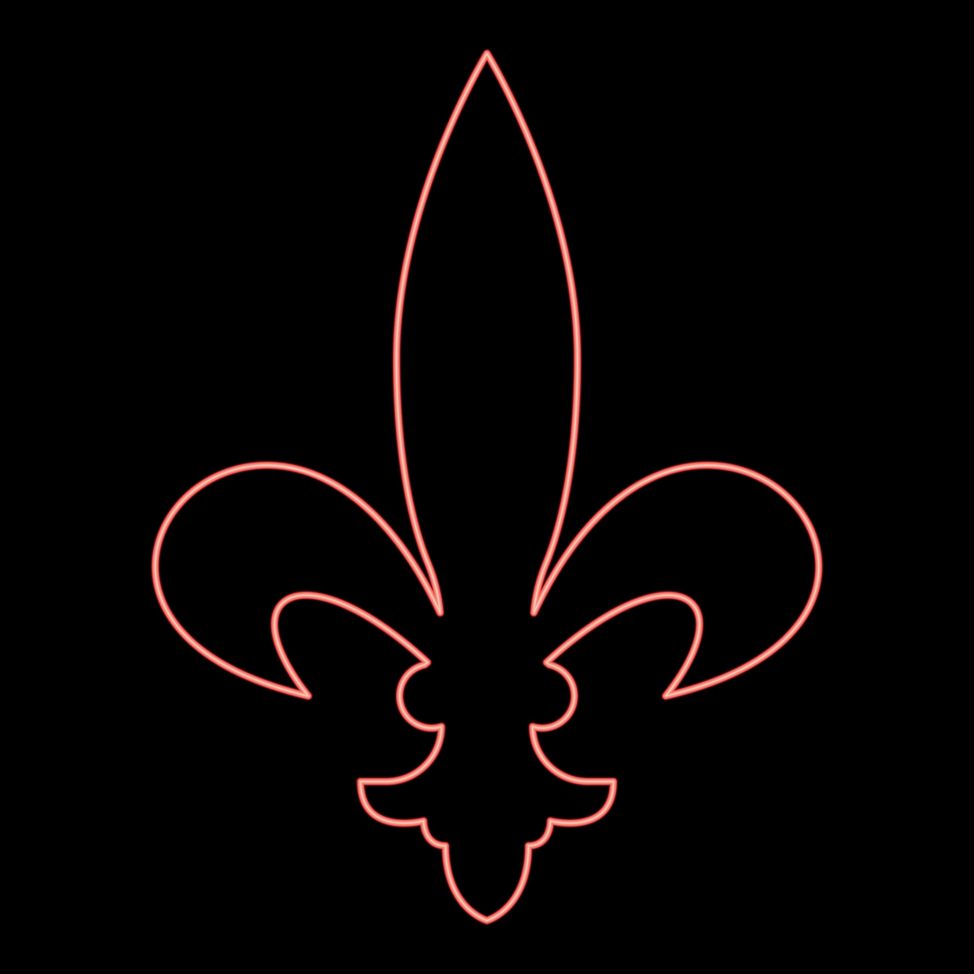 Neon heraldic symbol Heraldry liliya symbol Fleurdelis Royal french heraldry style red color