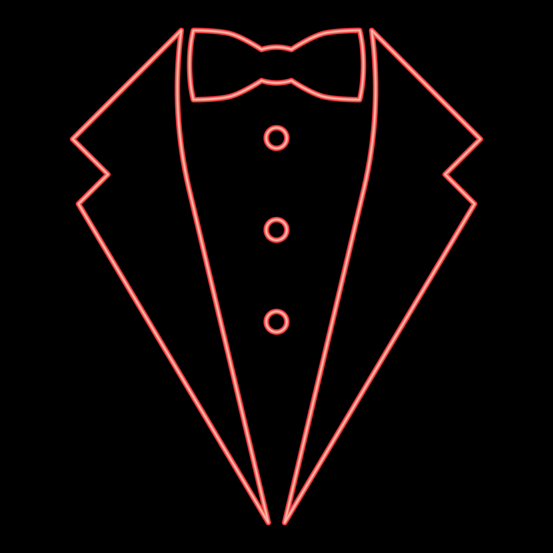 Neon symbol service dinner jacket bow Tuxedo concept Tux sign Butler  gentleman idea Waiter suit red color vector illustration image flat style  15838075 Vector Art at Vecteezy