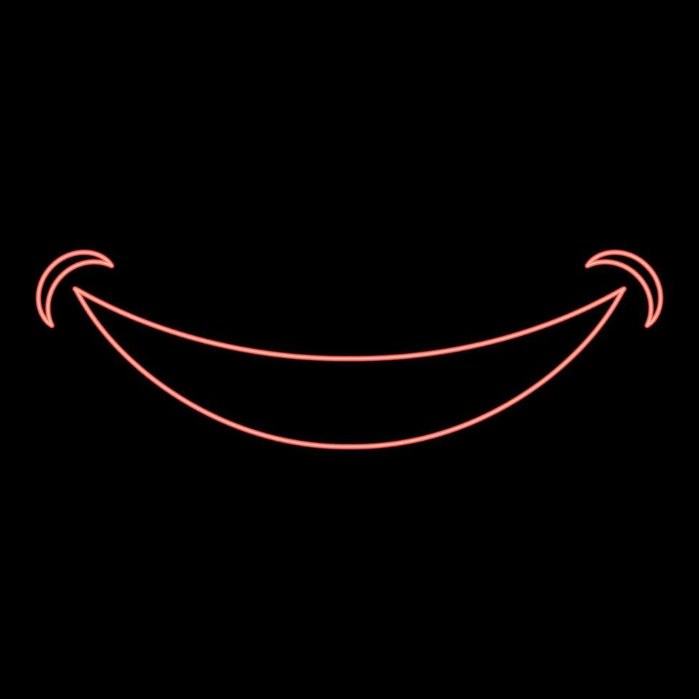 Neon smile Smlie doodle red color vector illustration image flat style
