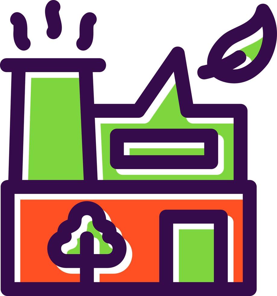 Green Factory Flat Icon vector