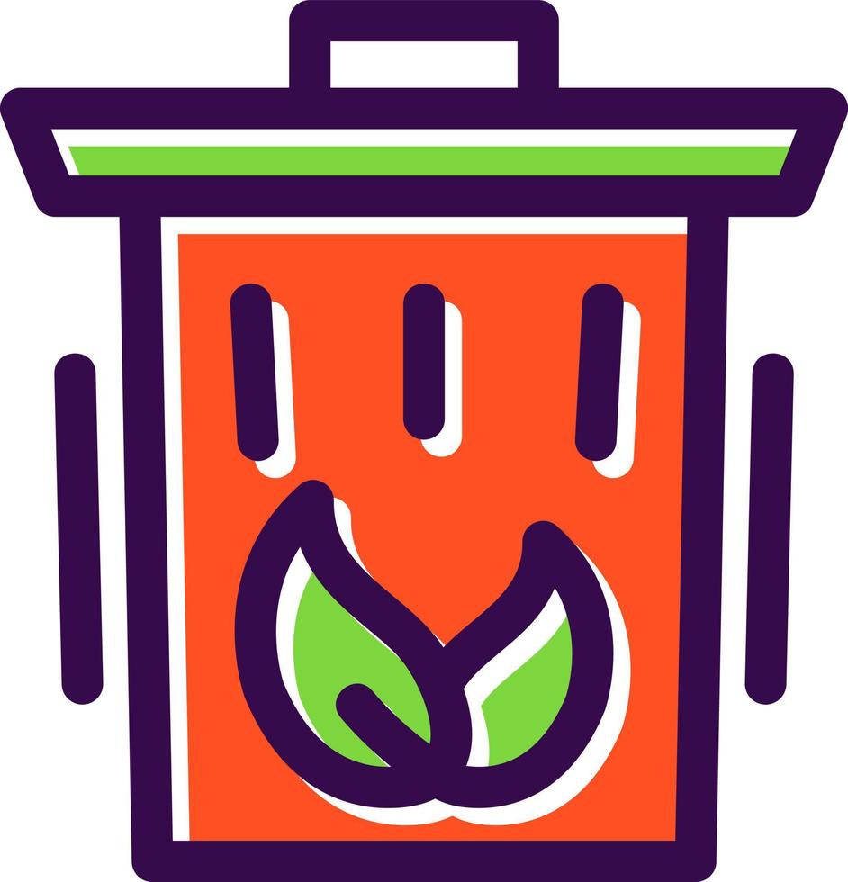 icono plano de papelera ecológica vector