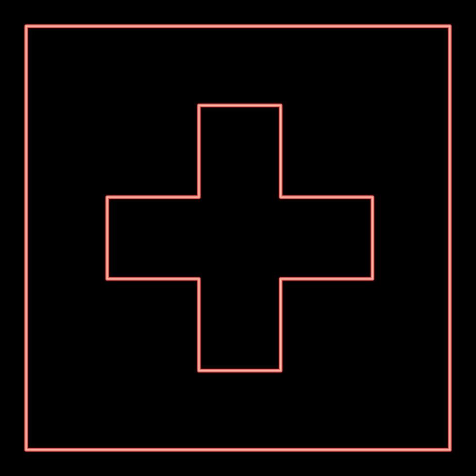 Neon flag of Switzerland red color vector illustration image flat style