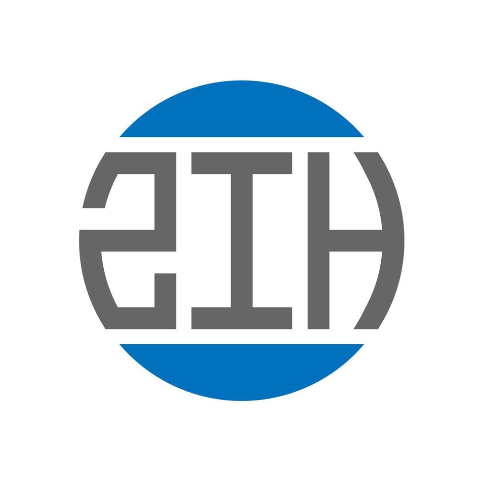 diseño del logotipo de la letra zih sobre fondo blanco. concepto de logotipo de círculo de iniciales creativas de zih. diseño de letras zih. vector