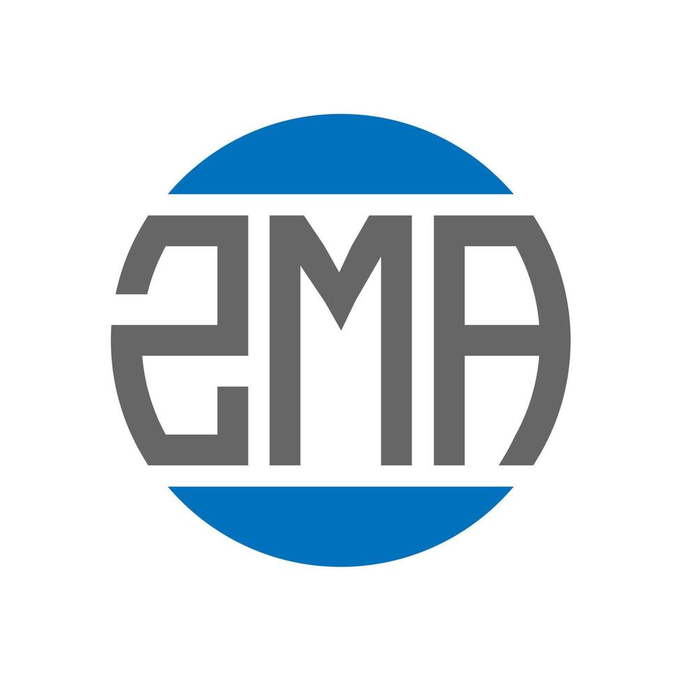 diseño de logotipo de letra zma sobre fondo blanco. concepto de logotipo de círculo de iniciales creativas zma. diseño de letras zma. vector