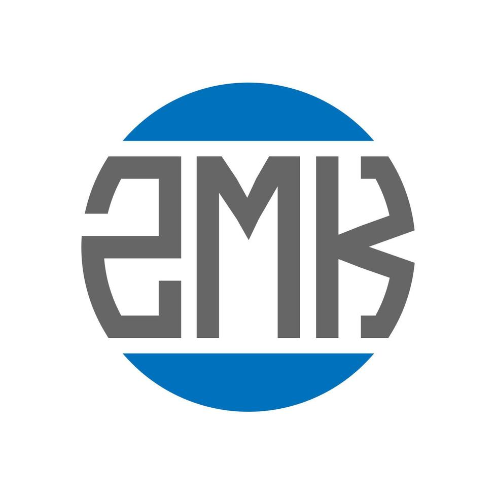 diseño de logotipo de letra zmk sobre fondo blanco. Concepto de logotipo de círculo de iniciales creativas de zmk. diseño de letras zmk. vector