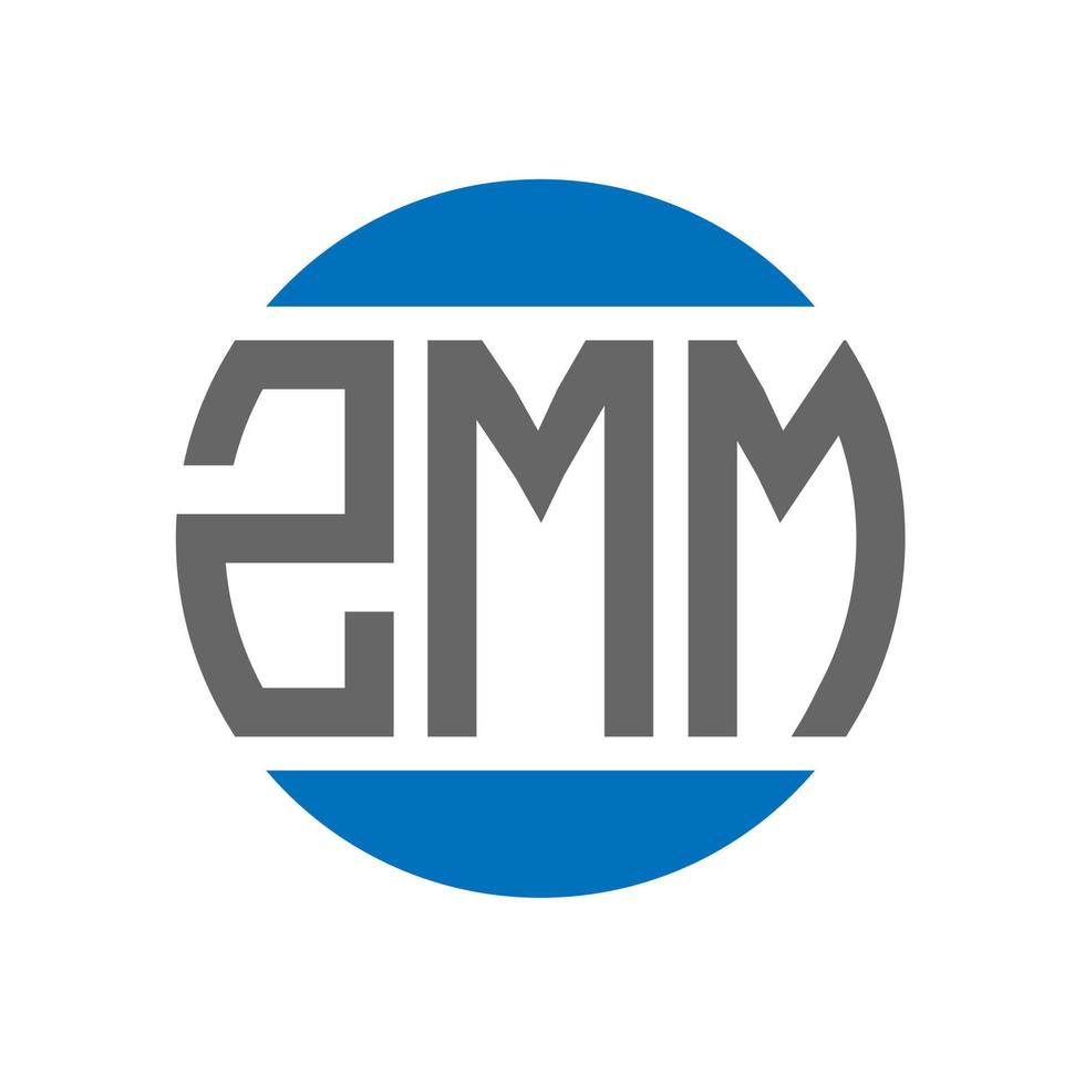 diseño de logotipo de letra zmm sobre fondo blanco. concepto de logotipo de círculo de iniciales creativas de zmm. diseño de letras zmm. vector