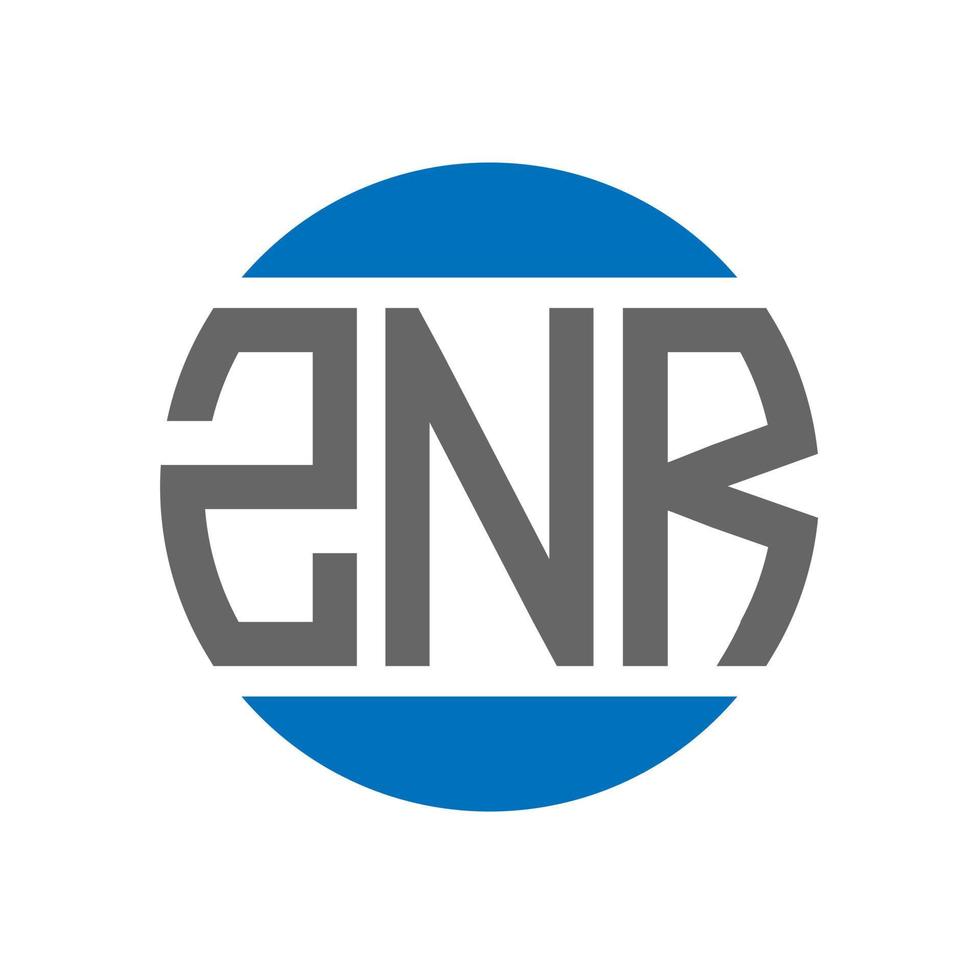 ZNR letter logo design on white background. ZNR creative initials circle logo concept. ZNR letter design. vector