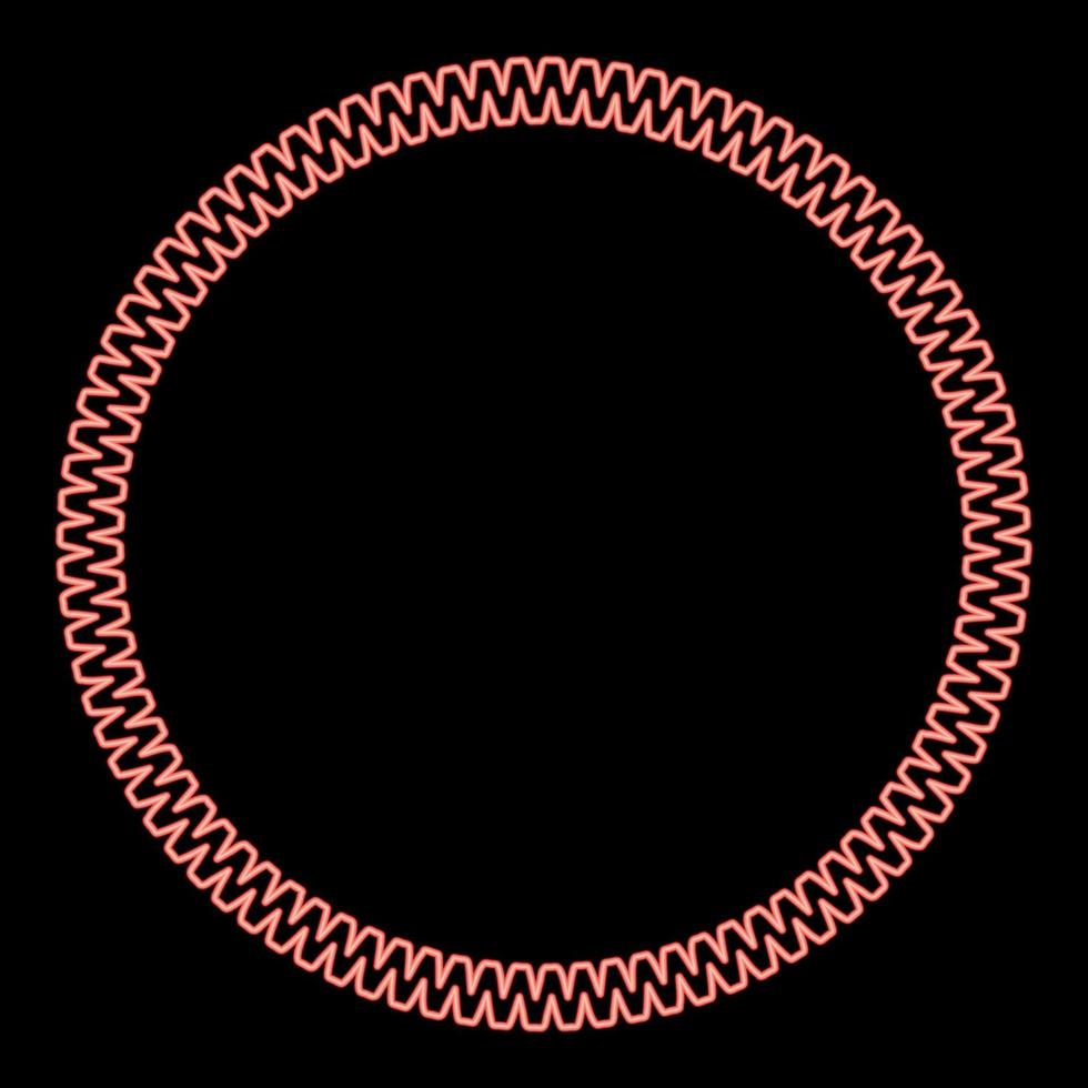 decoración de neón círculo línea decorativa marco de arte color rojo vector ilustración imagen estilo plano