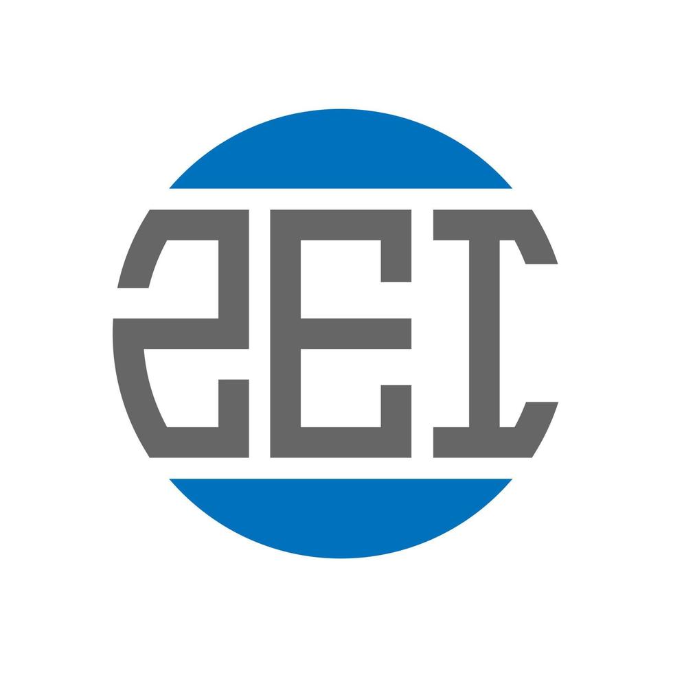 ZEI letter logo design on white background. ZEI creative initials circle logo concept. ZEI letter design. vector