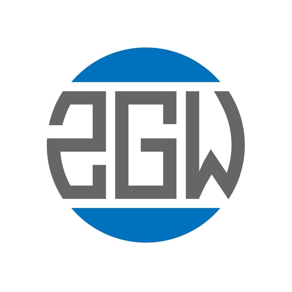 diseño de logotipo de letra zgw sobre fondo blanco. concepto de logotipo de círculo de iniciales creativas de zgw. diseño de letras zgw. vector