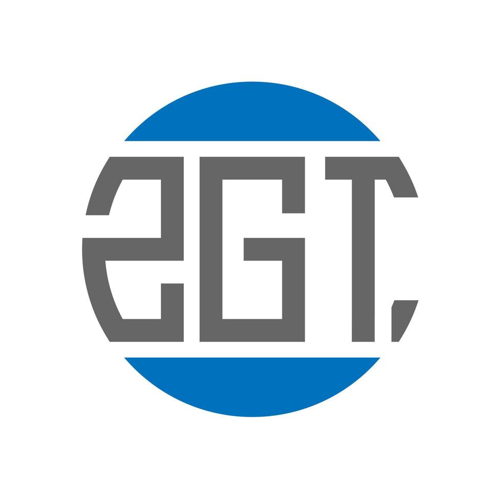 diseño de logotipo de letra zgt sobre fondo blanco. concepto de logotipo de círculo de iniciales creativas zgt. diseño de letras zgt. vector