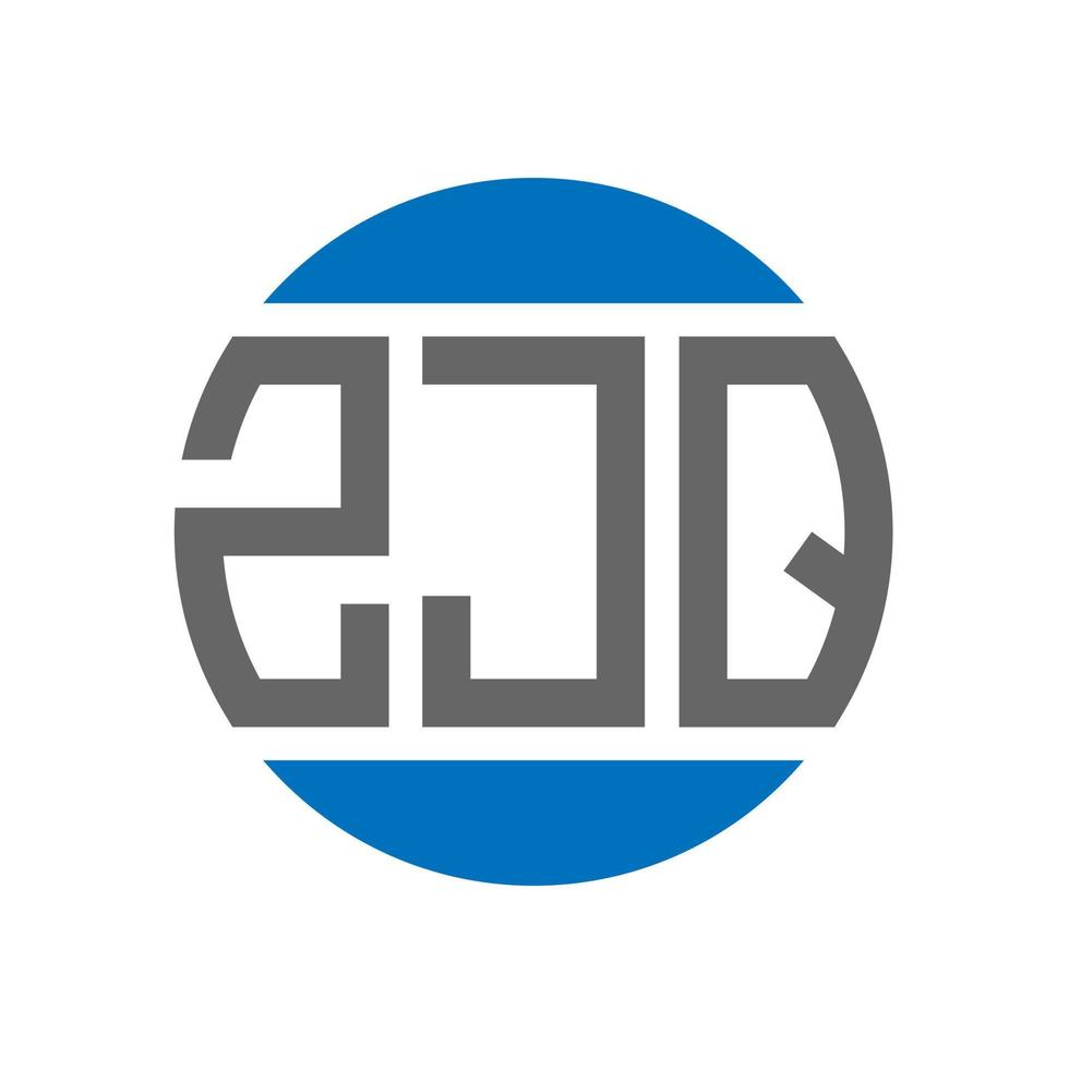 ZJQ letter logo design on white background. ZJQ creative initials circle logo concept. ZJQ letter design. vector