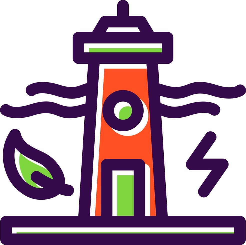 Tidal Power Flat Icon vector