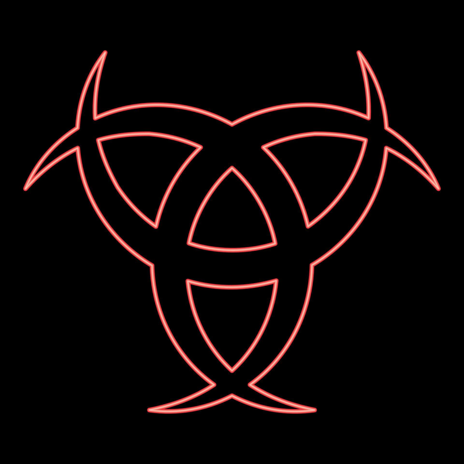 Neon horn Odin Triple horn of Odin red color vector illustration image