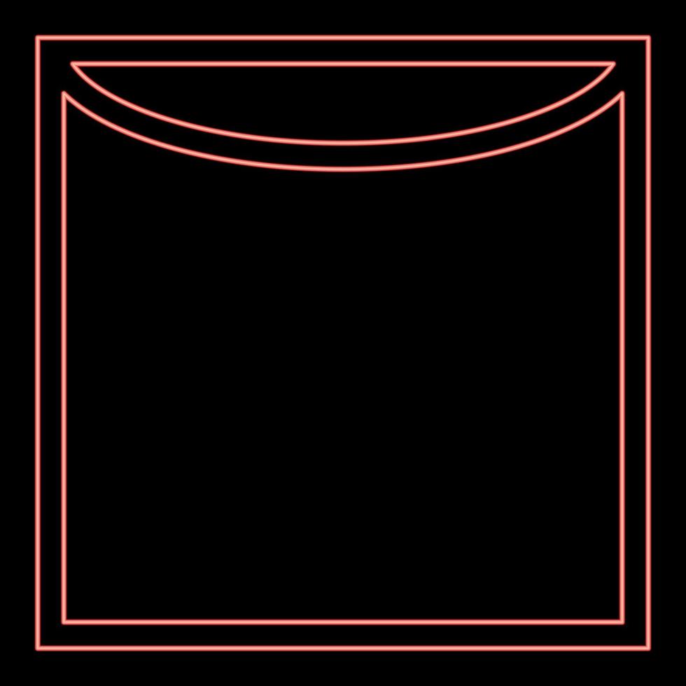 Neon vertical drying on hanger Clothes care symbols Washing concept Laundry sign red color vector illustration image flat style