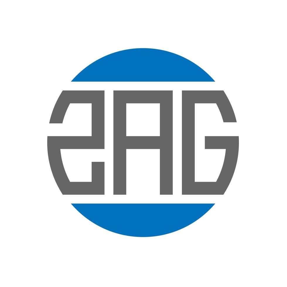 ZAG letter logo design on white background. ZAG creative initials circle logo concept. ZAG letter design. vector