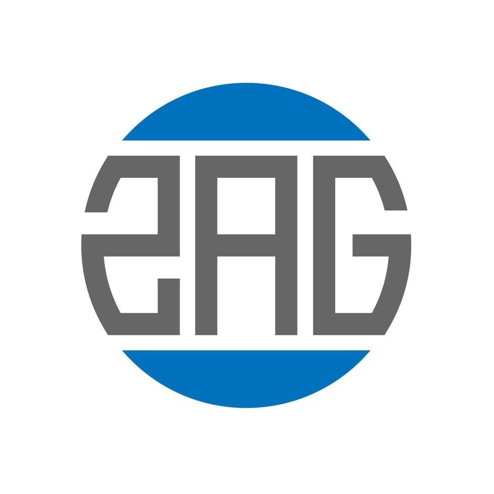 diseño de logotipo de letra zag sobre fondo blanco. concepto de logotipo de círculo de iniciales creativas de zag. diseño de letras zag. vector