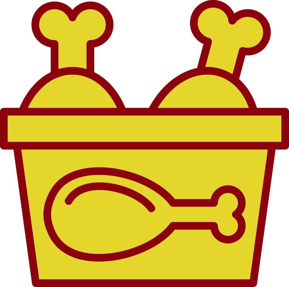 Chicken Bucket Vector Icon Design