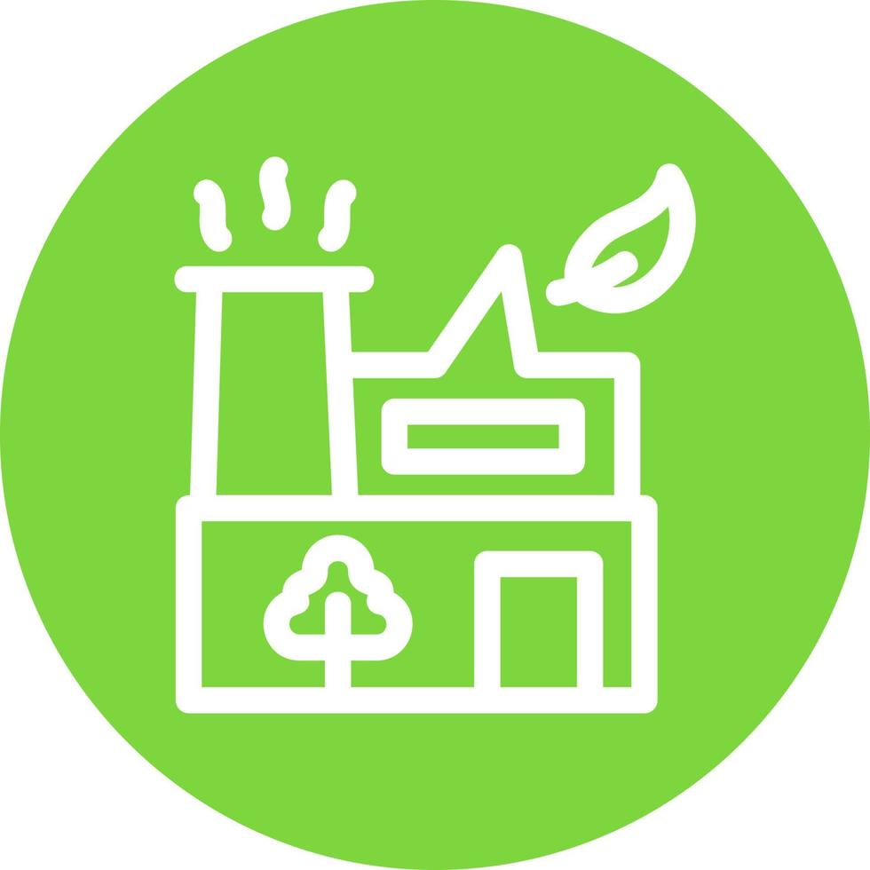 Green Factory Flat Icon vector