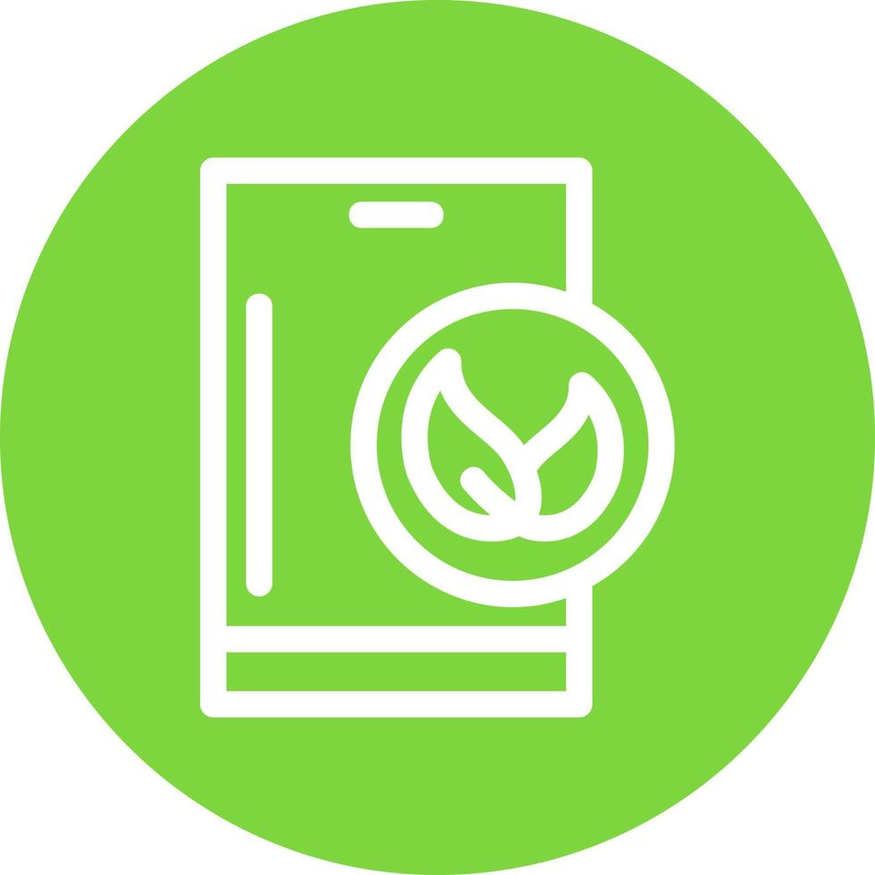 icono plano de teléfono inteligente ecológico vector