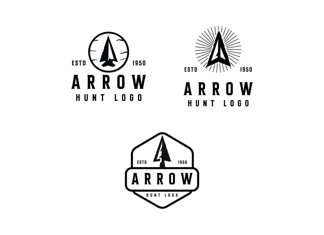 Vintage Retro Rustic Native Arrowhead Spear for Arrow Hunting Hipster Logo Design vector