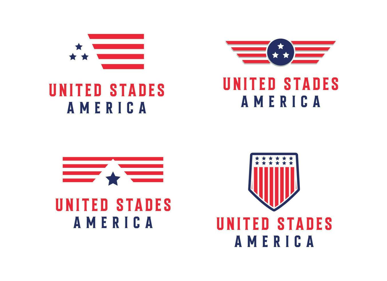Shield Emblem Sport Team, Patriotic, USA Flag, Icon Vector Logo Design Template Illustration