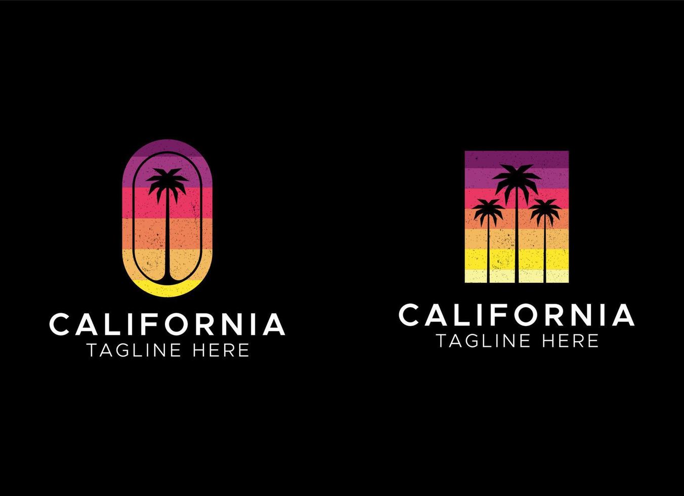 California Beach Logo Design Template. vector