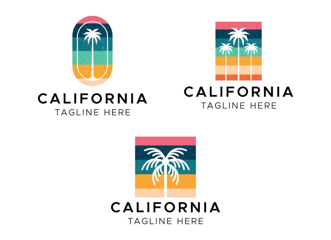 California Beach Logo Design Template. vector