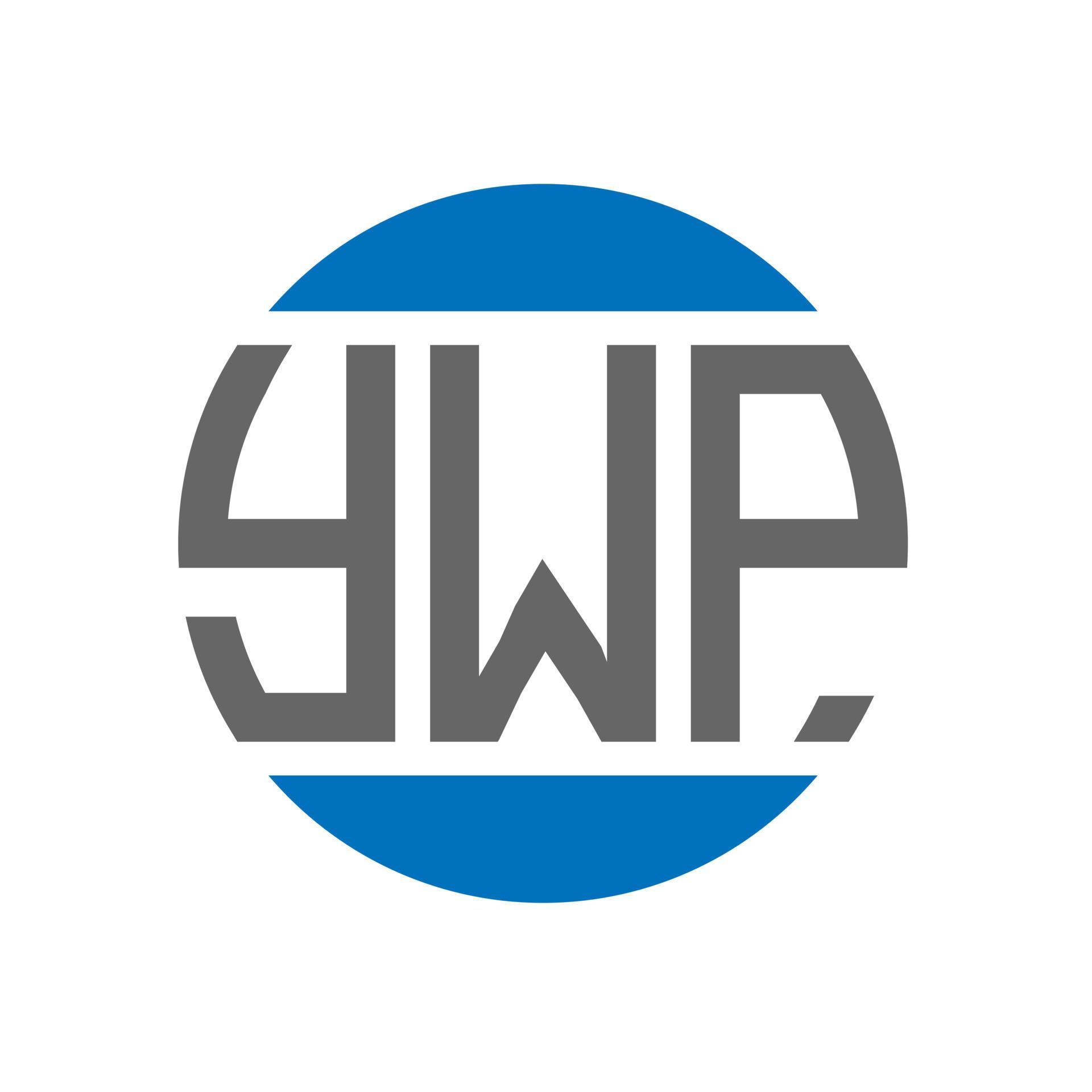 YWP letter logo design on white background. YWP creative initials