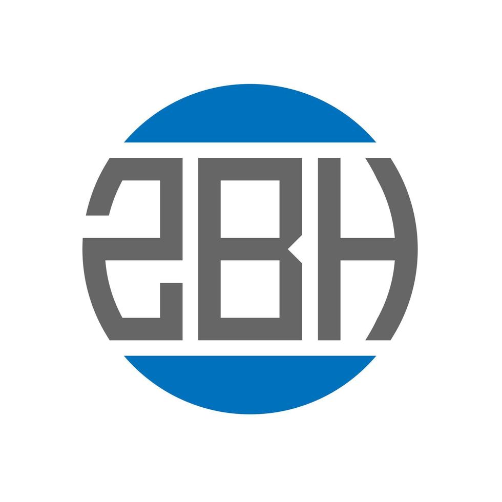 diseño de logotipo de letra zbh sobre fondo blanco. concepto de logotipo de círculo de iniciales creativas zbh. diseño de letras zbh. vector