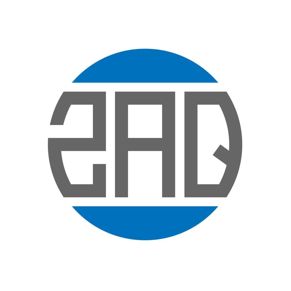 ZAQ letter logo design on white background. ZAQ creative initials circle logo concept. ZAQ letter design. vector