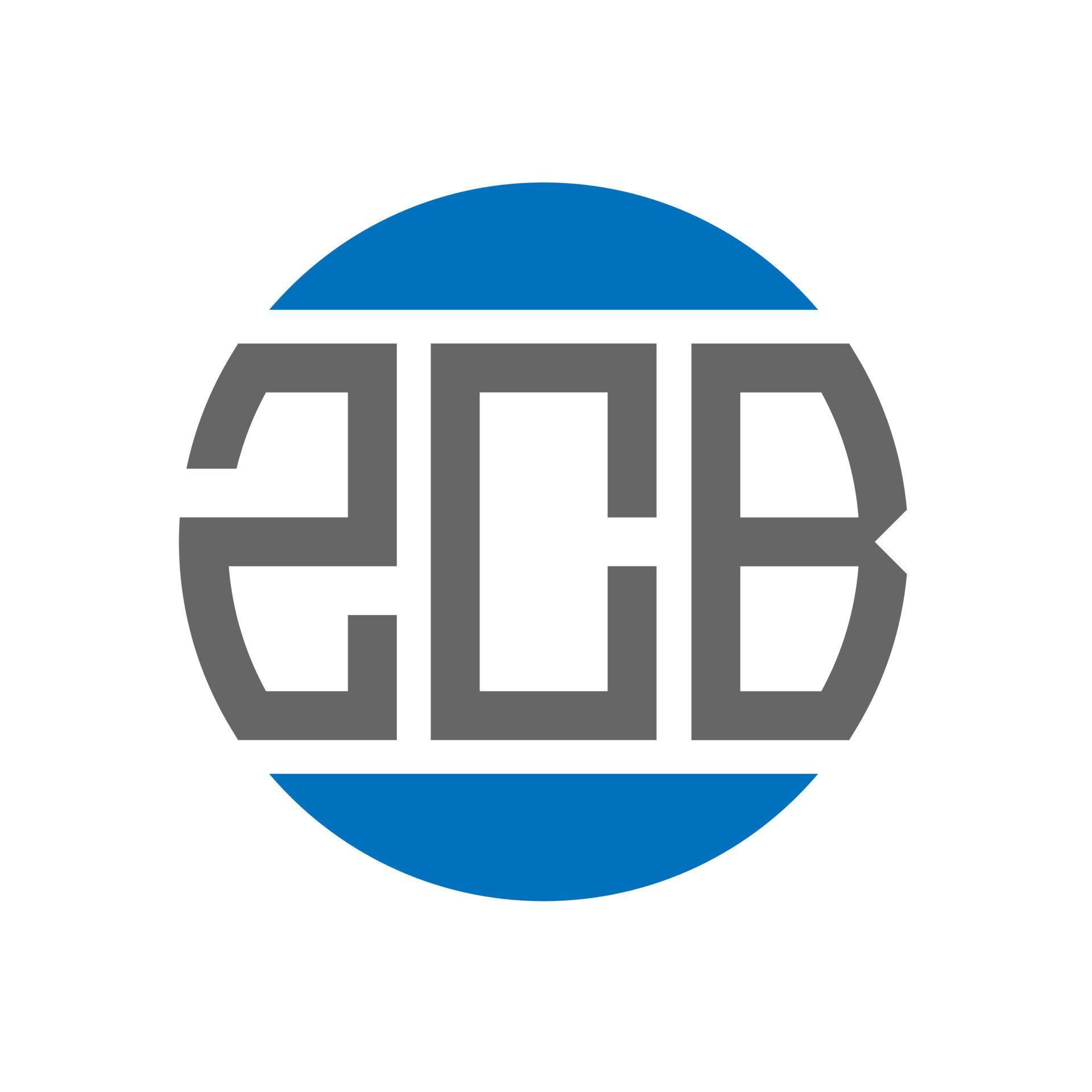 ZCB letter logo design on white background. ZCB creative initials .