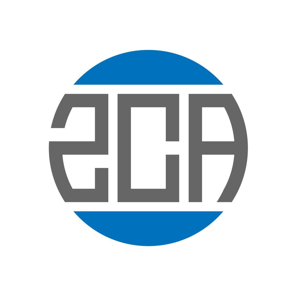 diseño de logotipo de letra zca sobre fondo blanco. concepto de logotipo de círculo de iniciales creativas de zca. diseño de letras zca. vector