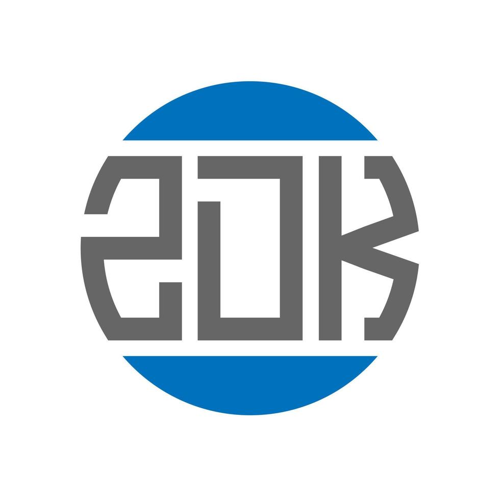 diseño de logotipo de letra zdk sobre fondo blanco. Concepto de logotipo de círculo de iniciales creativas de zdk. diseño de letras zdk. vector