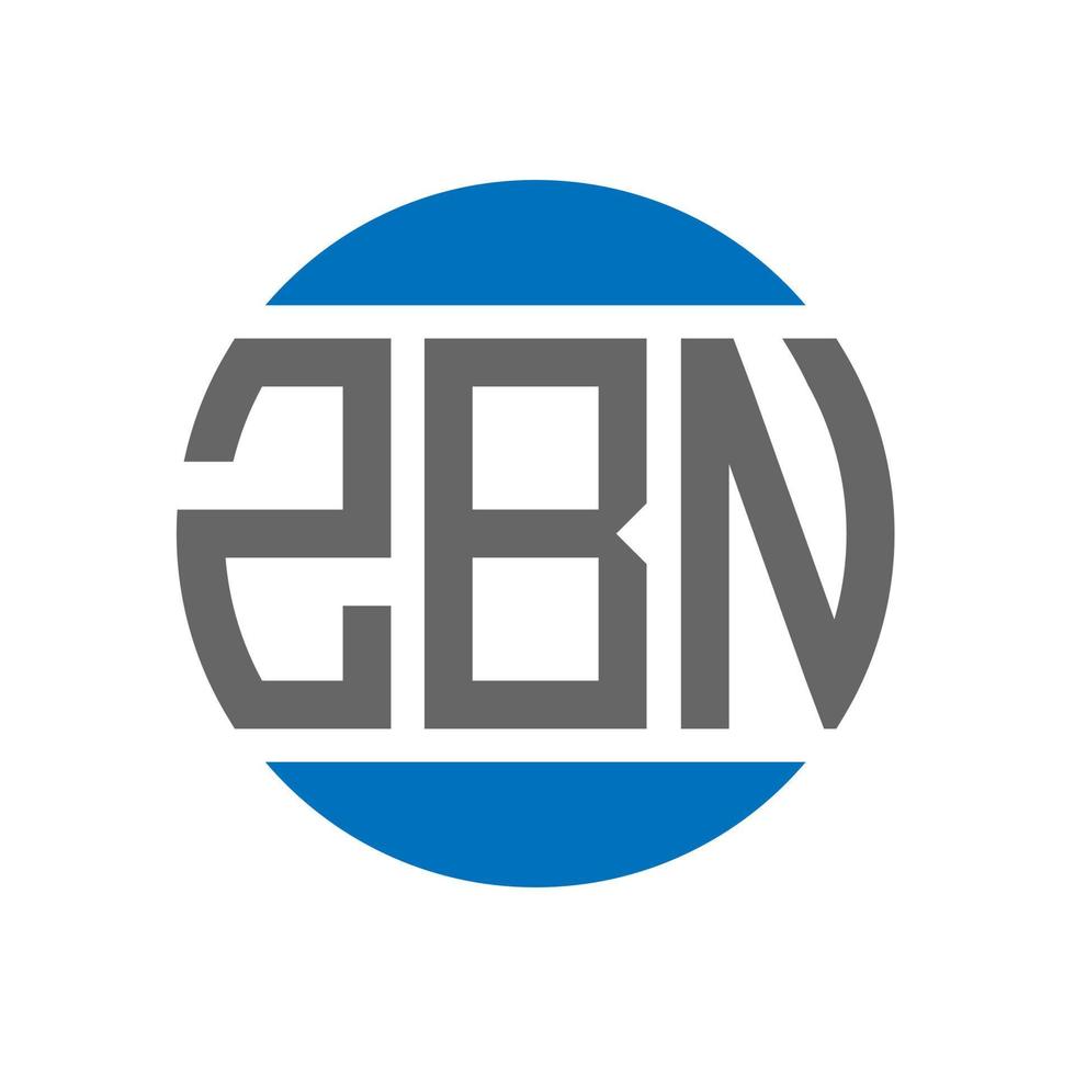 diseño de logotipo de letra zbn sobre fondo blanco. concepto de logotipo de círculo de iniciales creativas zbn. diseño de letras zbn. vector