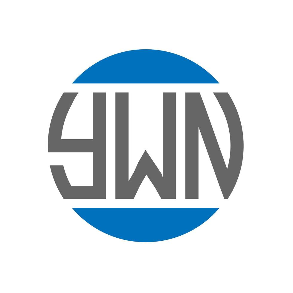 diseño de logotipo de letra ywn sobre fondo blanco. concepto de logotipo de círculo de iniciales creativas de ywn. diseño de letras ywn. vector