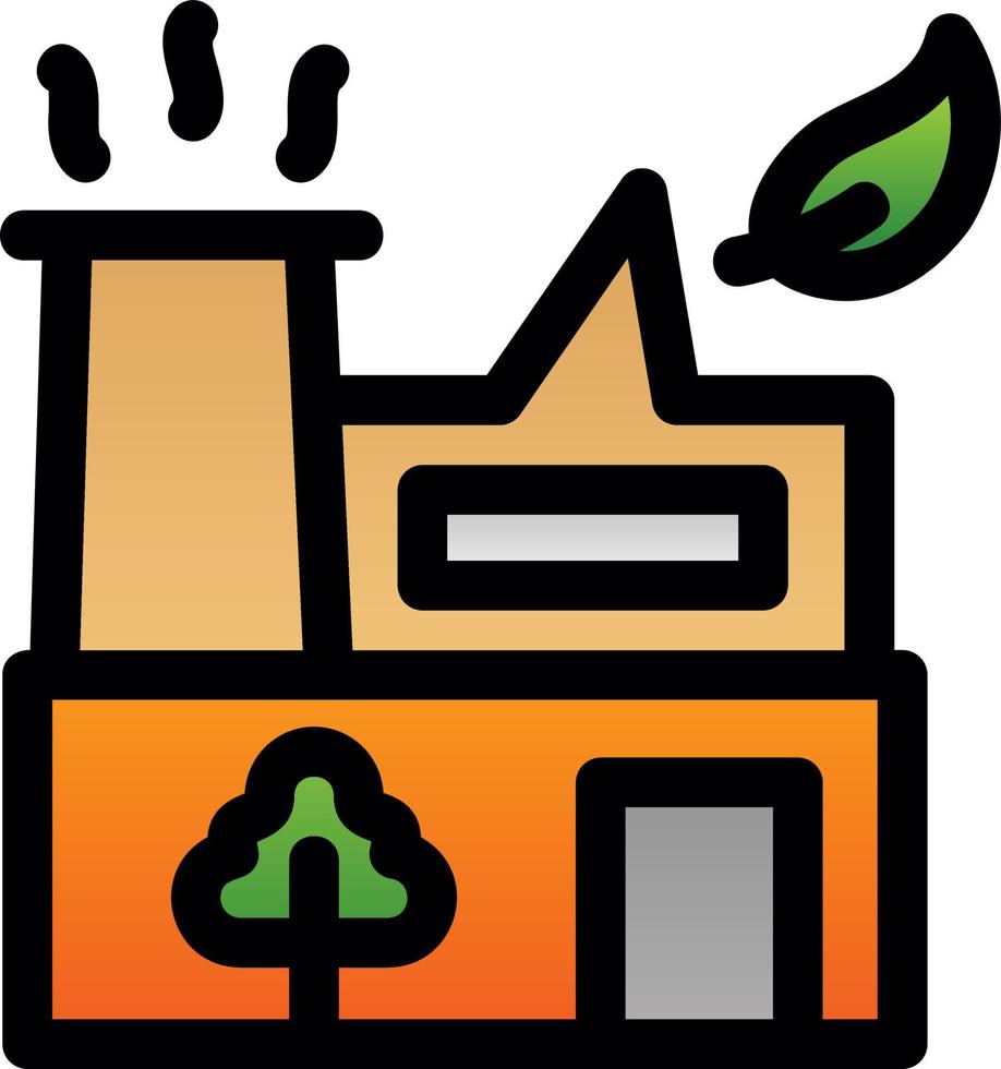 Green Factory Flat Icon vector