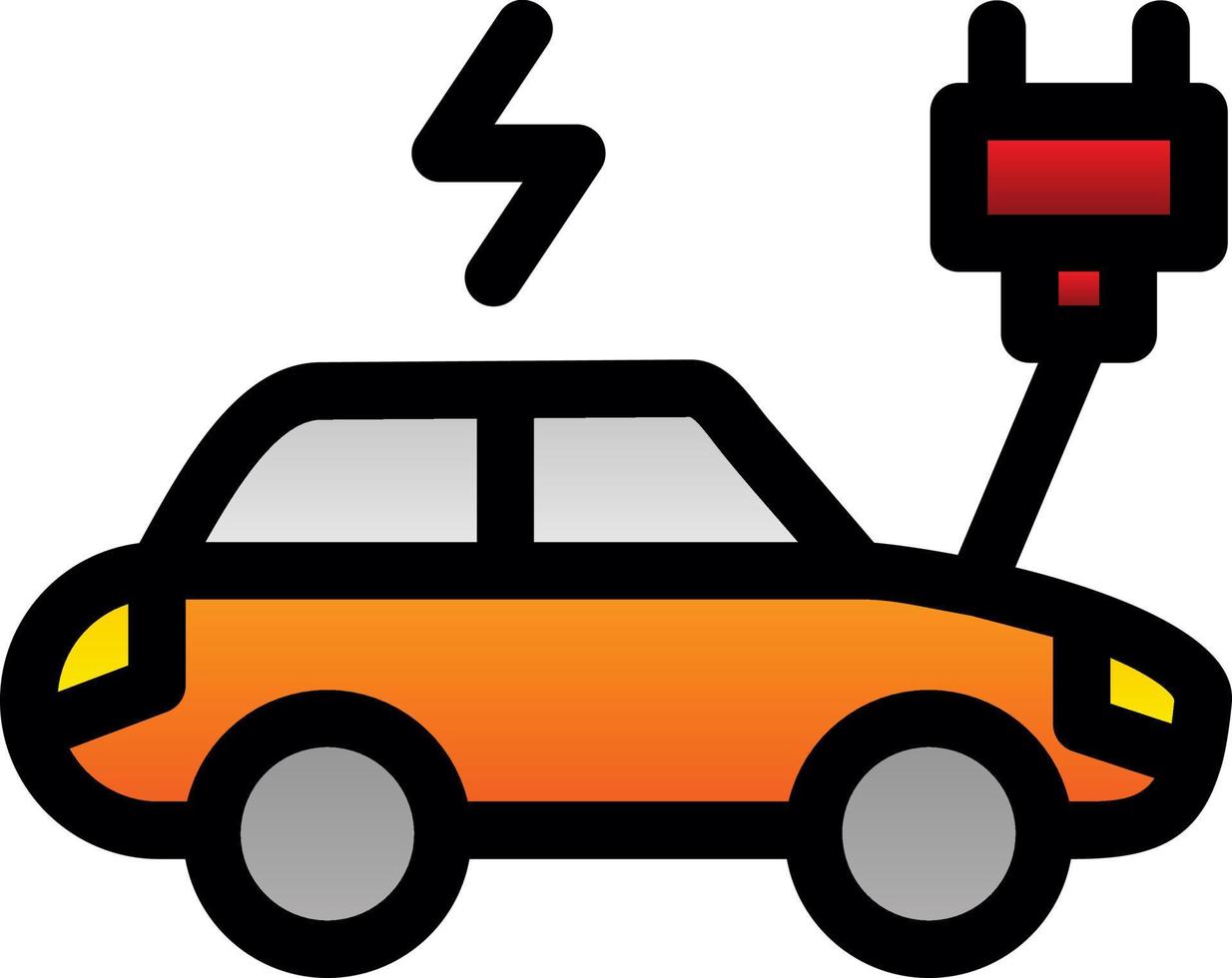 Electric Car Flat Icon vector