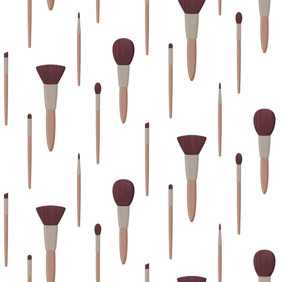 Seamless pattern with makeup brushes. vector illustration