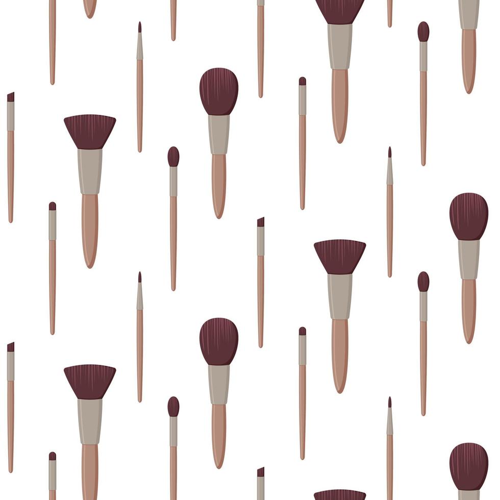 Seamless pattern with makeup brushes. vector illustration