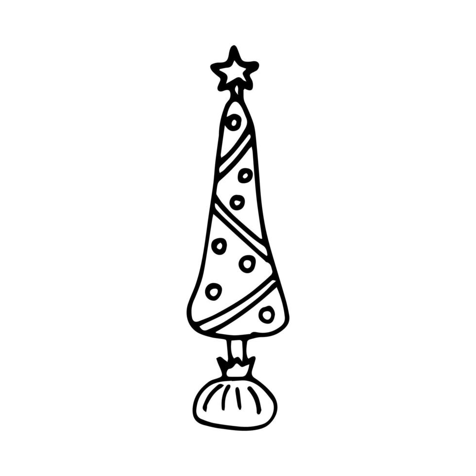 árbol de Navidad dibujado a mano al estilo de un garabato. ilustración vectorial vector