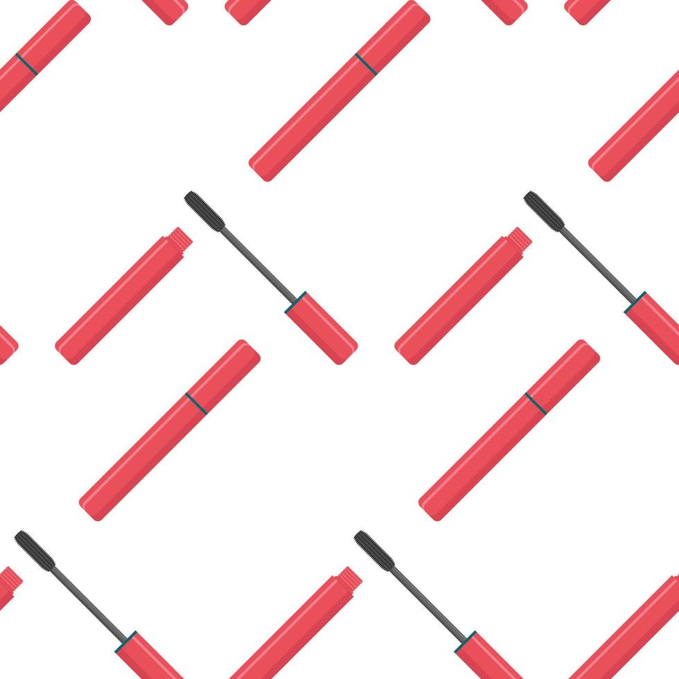 Seamless pattern with eyelashes mascara. vector illustration