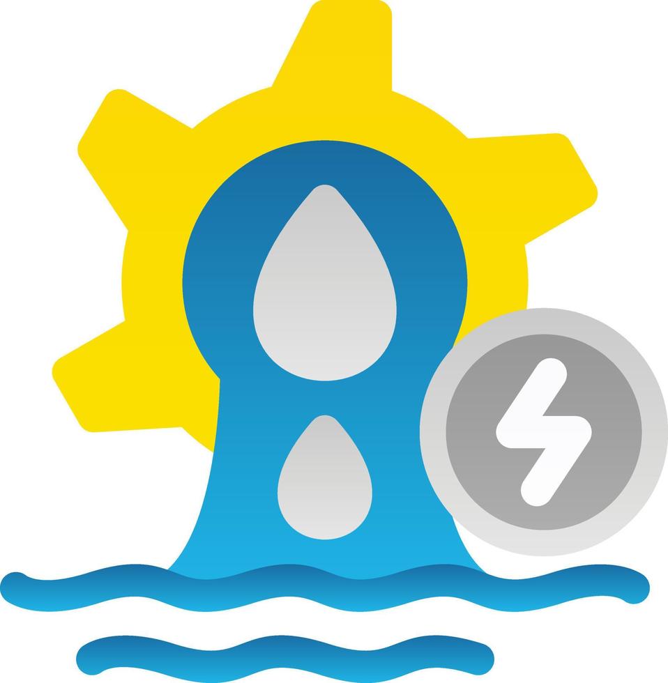 Hydro Power Flat Icon vector
