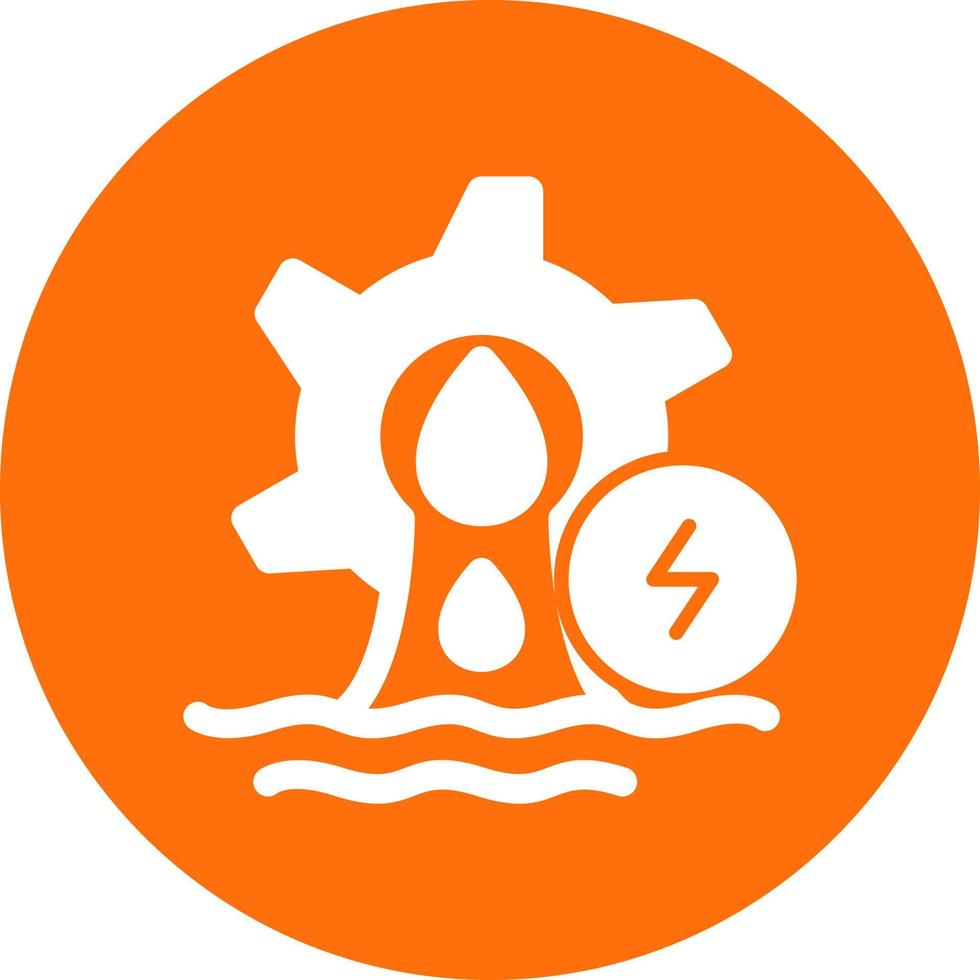 Hydro Power Flat Icon vector